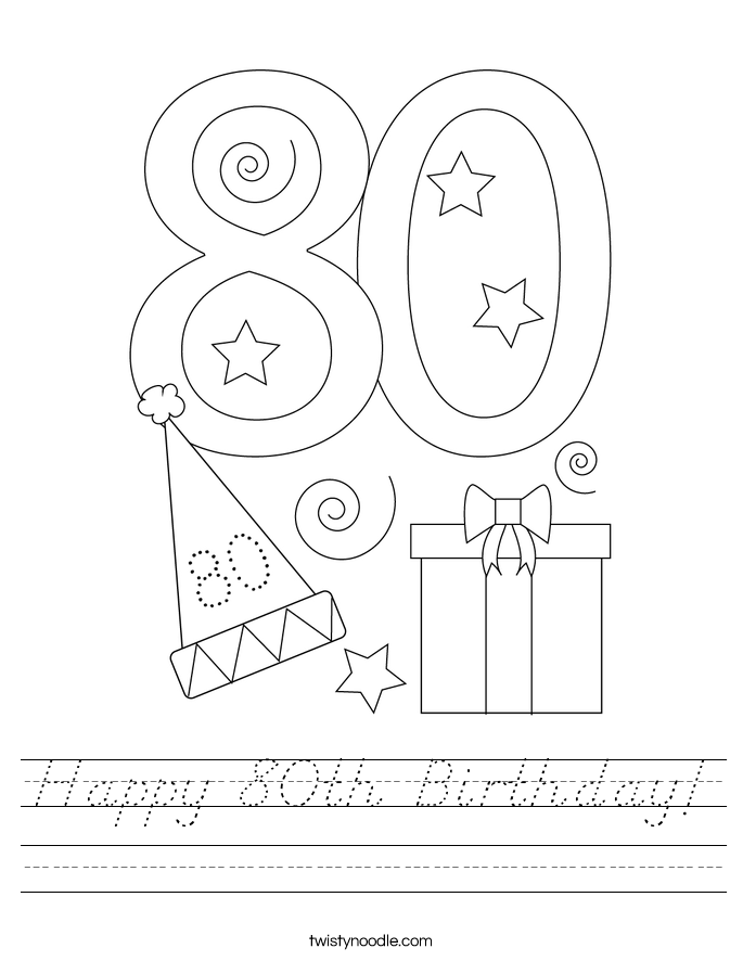Happy 80th Birthday! Worksheet