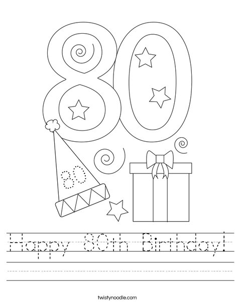 Happy 80th Birthday! Worksheet