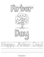 Happy Arbor Day Handwriting Sheet