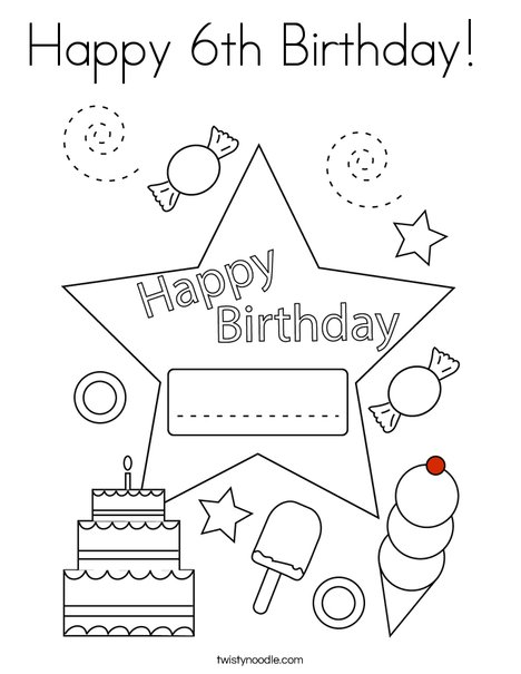 Today is my birthday! Coloring Page