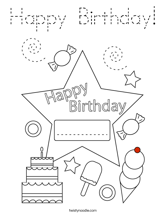 Happy Birthday! Coloring Page