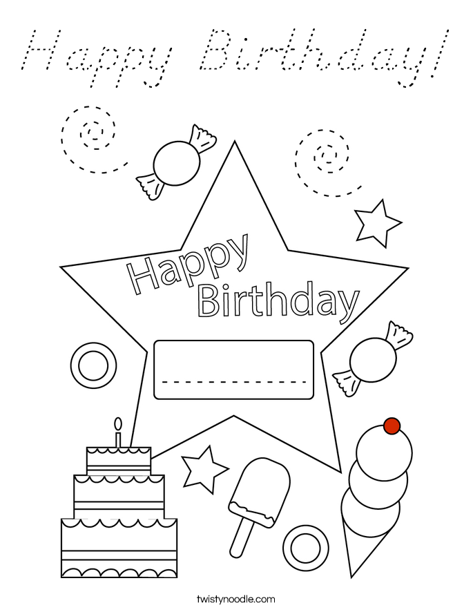 Happy Birthday! Coloring Page