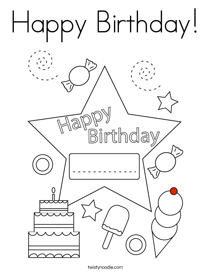 Happy Birthday! Coloring Page