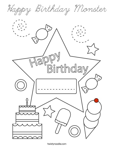 Today is my birthday! Coloring Page