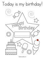 Today is my birthday Coloring Page