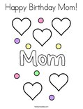 Happy Birthday Mom! Coloring Page