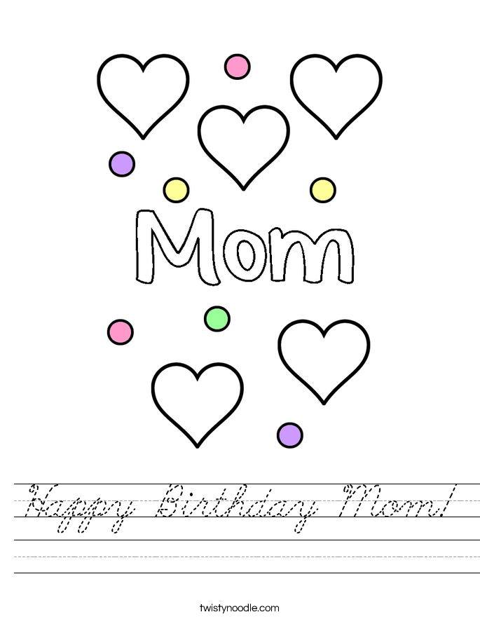 Happy Birthday Mom! Worksheet