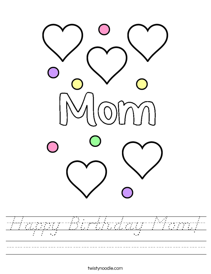 Happy Birthday Mom! Worksheet