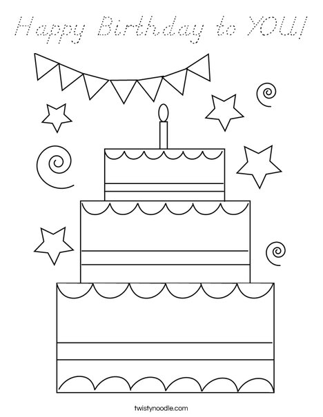 Happy Birthday to YOU! Coloring Page