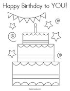 Happy Birthday to YOU Coloring Page