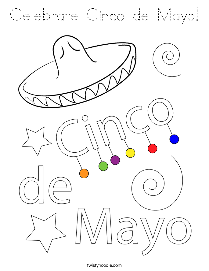 Celebrate Cinco de Mayo! Coloring Page