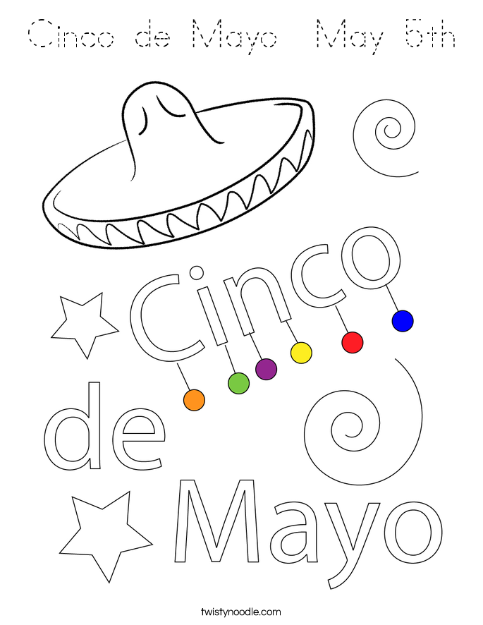 Cinco de Mayo  May 5th Coloring Page