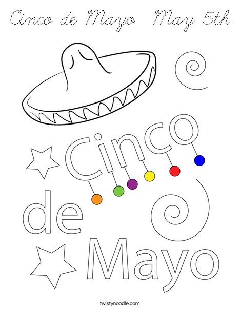 Happy Cinco De Mayo Coloring Page