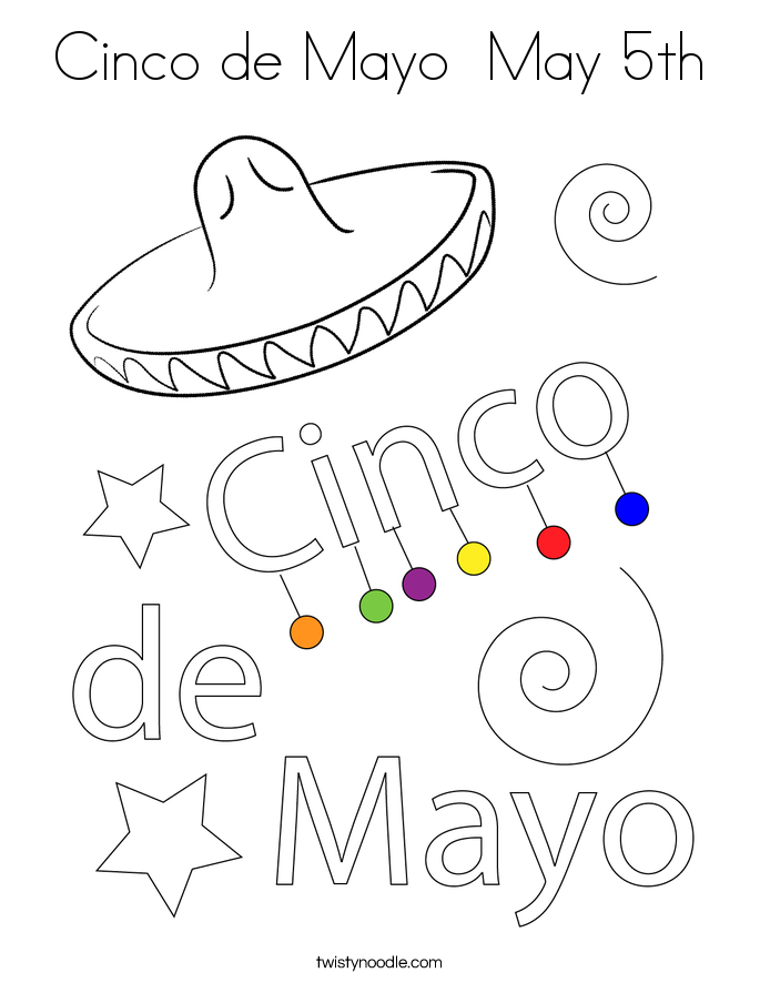 Cinco de Mayo  May 5th Coloring Page
