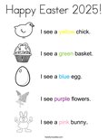 Happy Easter 2025! Coloring Page