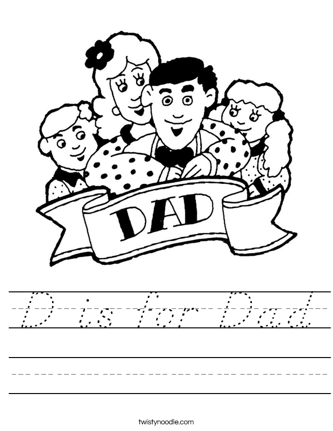 D is for Dad Worksheet