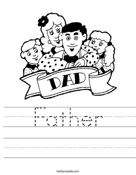 Dad and Family Worksheet