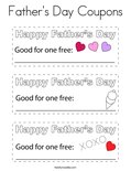 Father's Day Coupons Coloring Page