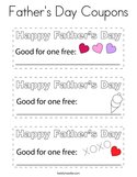 Father's Day Coupons Coloring Page