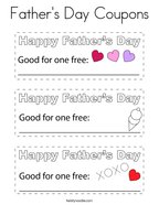 Father's Day Coupons Coloring Page