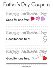 Father's Day Coupons Coloring Page