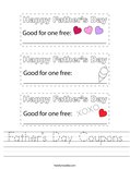 Father's Day Coupons Worksheet