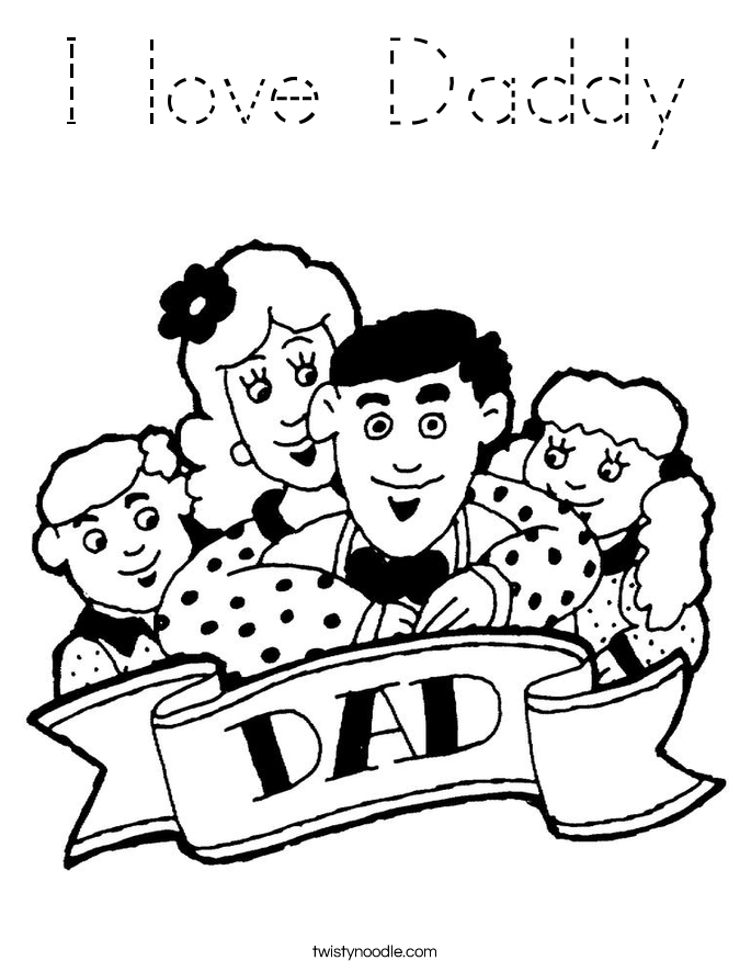 I love Daddy Coloring Page