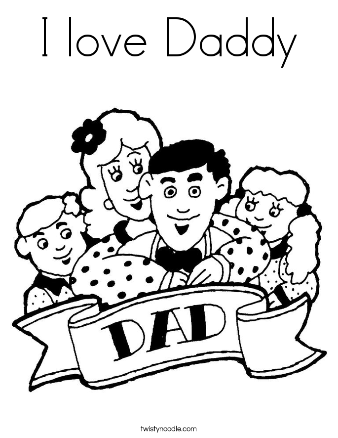 I love Daddy Coloring Page