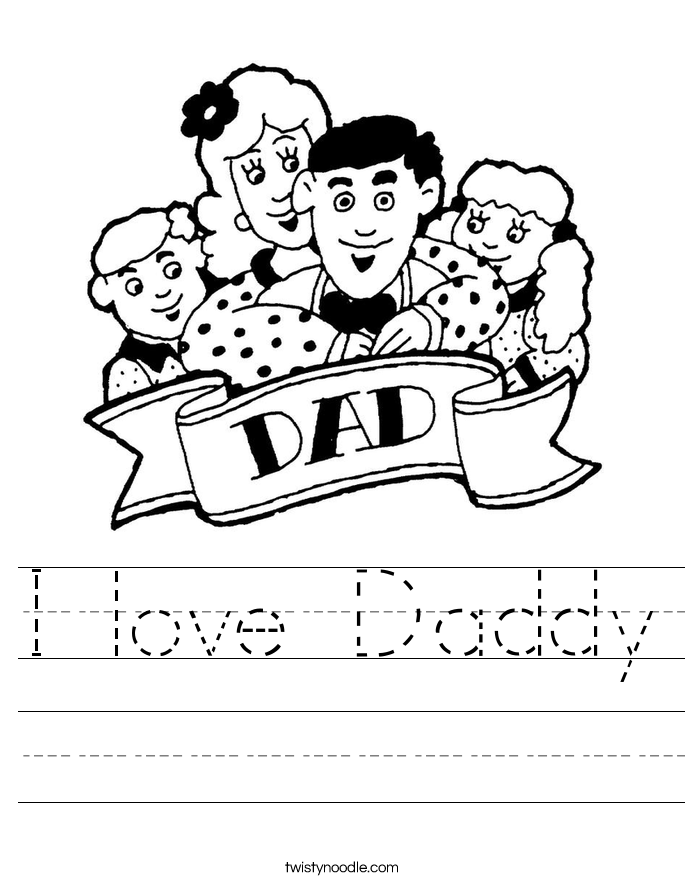 I love Daddy Worksheet