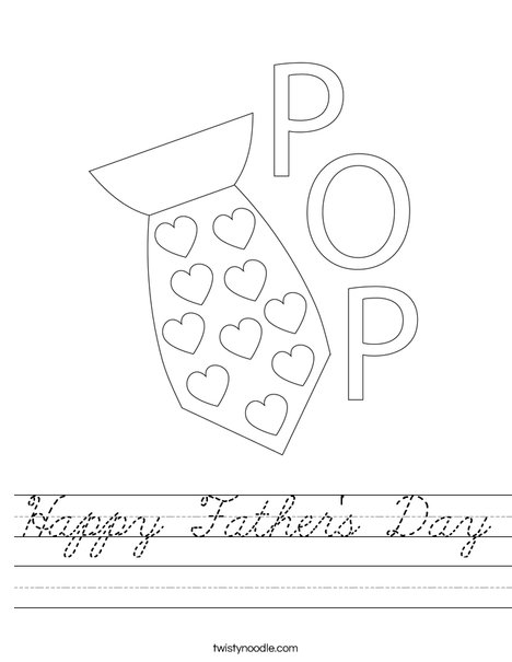 Father's Day Tie Worksheet