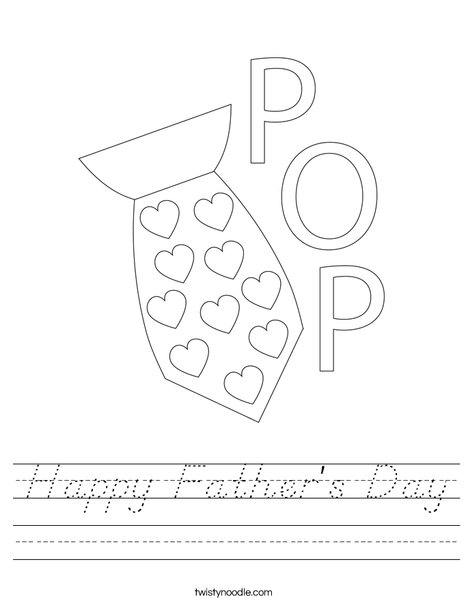 Father's Day Tie Worksheet