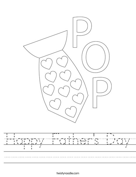 Father's Day Tie Worksheet