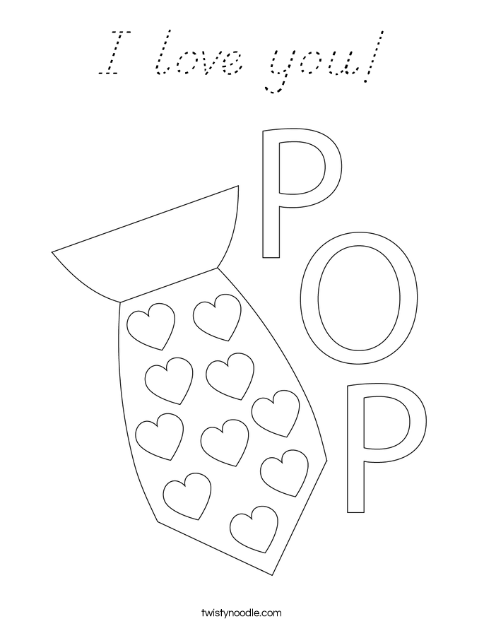 I love you! Coloring Page