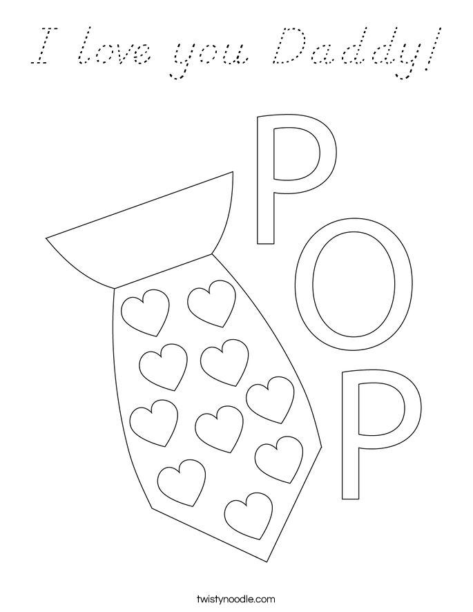 I love you Daddy! Coloring Page