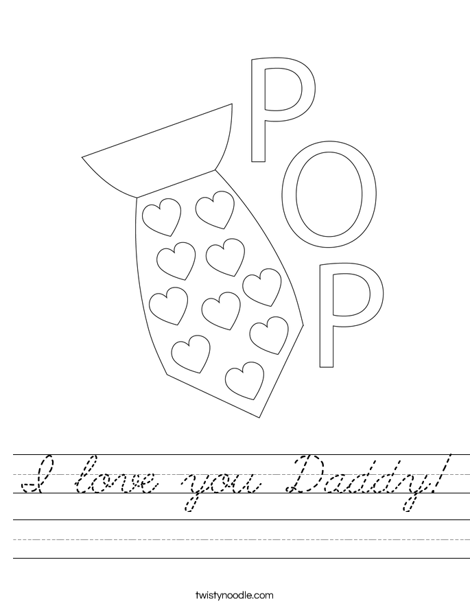 I love you Daddy! Worksheet