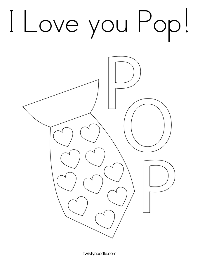 I Love you Pop! Coloring Page