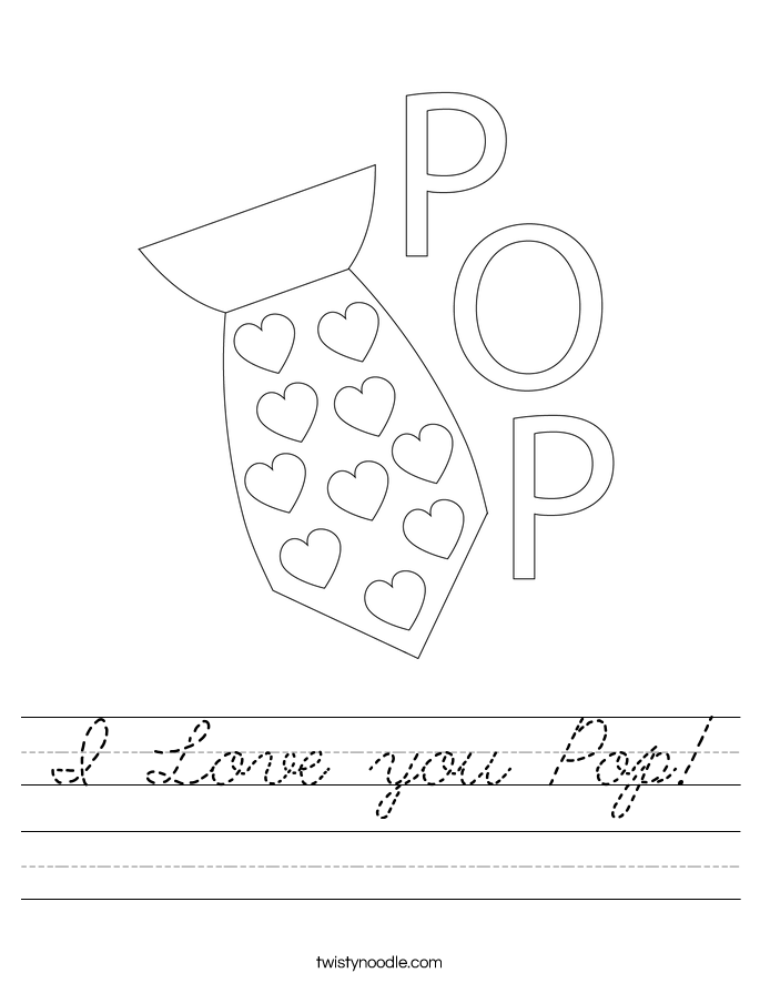 I Love you Pop! Worksheet