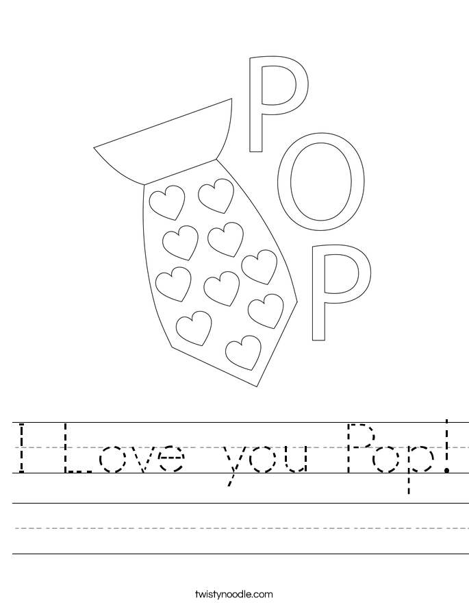 I Love you Pop! Worksheet