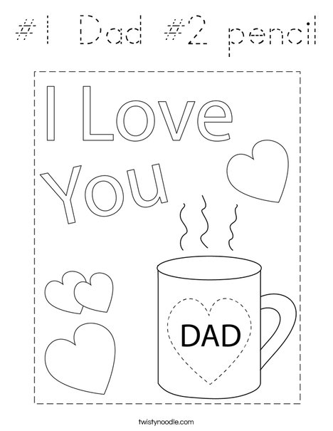 The Best Dad Mug Coloring Page