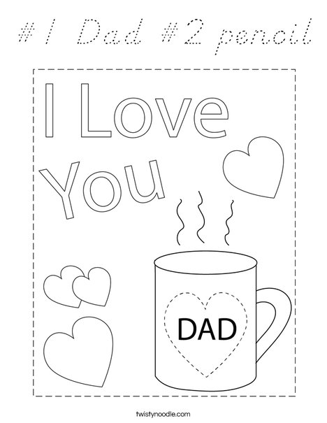 The Best Dad Mug Coloring Page