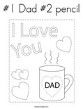 #1 Dad #2 pencil Coloring Page