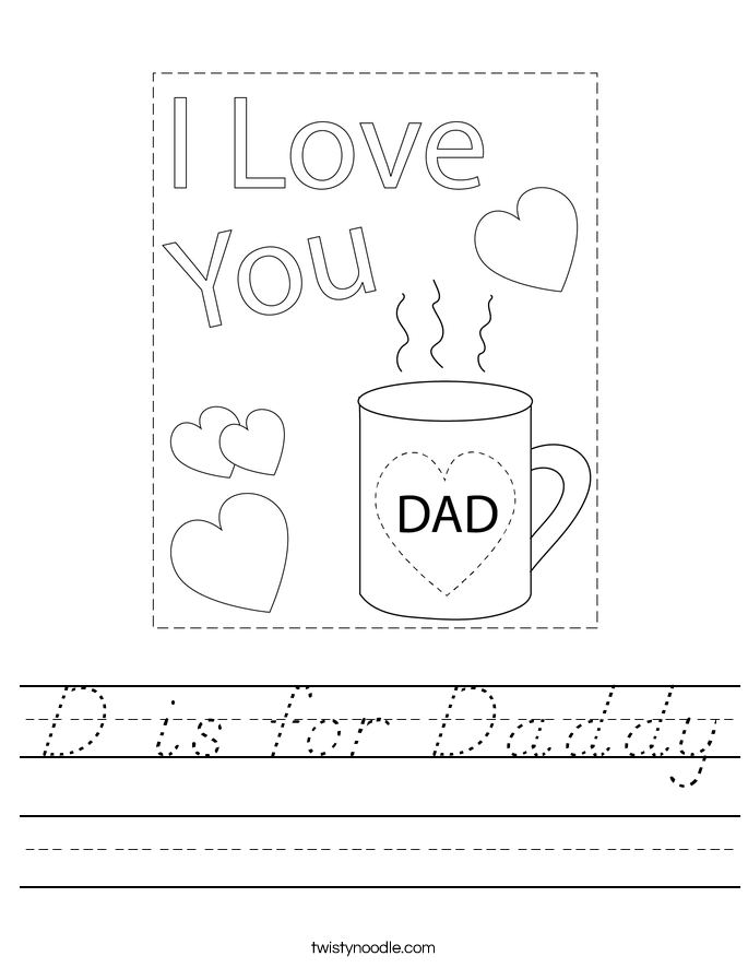 D is for Daddy Worksheet