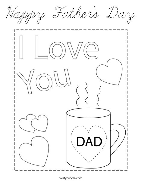 The Best Dad Mug Coloring Page