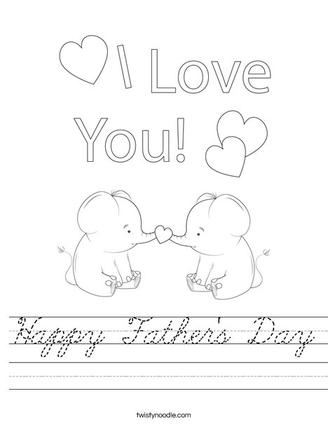 Happy Father's Day Giraffes Worksheet