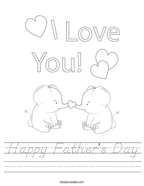 Happy Father's Day Giraffes Worksheet