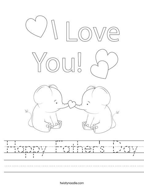 Happy Father's Day Giraffes Worksheet