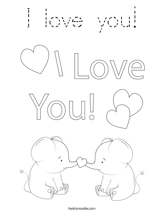 I love you! Coloring Page