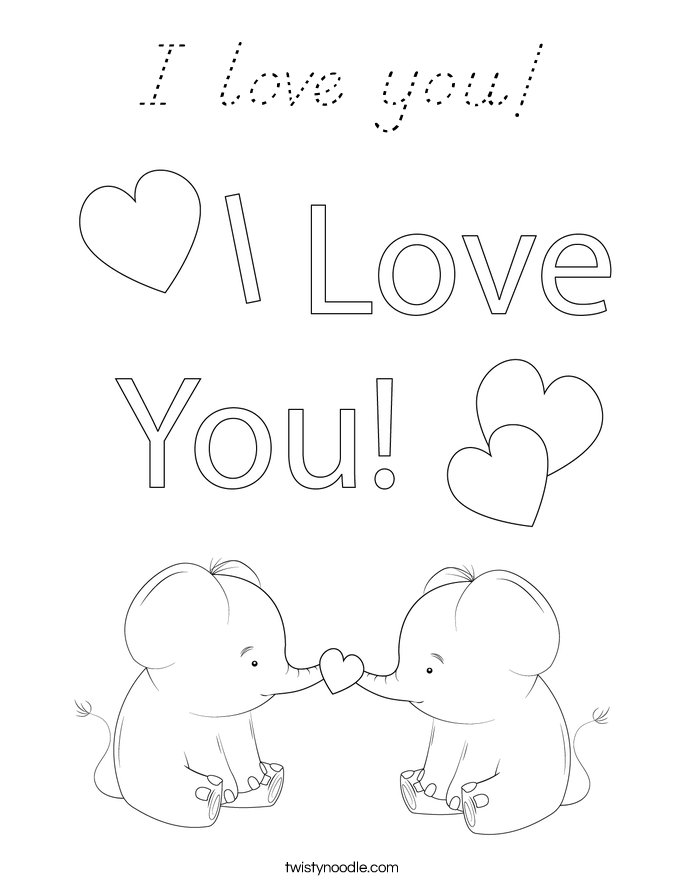 I love you! Coloring Page