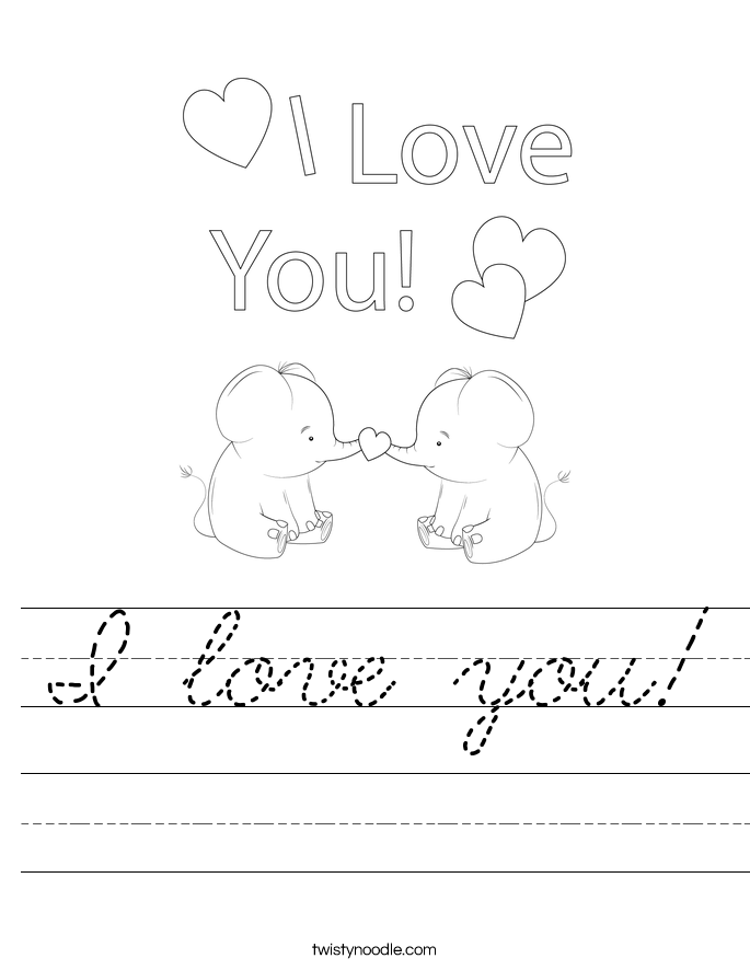 I love you! Worksheet