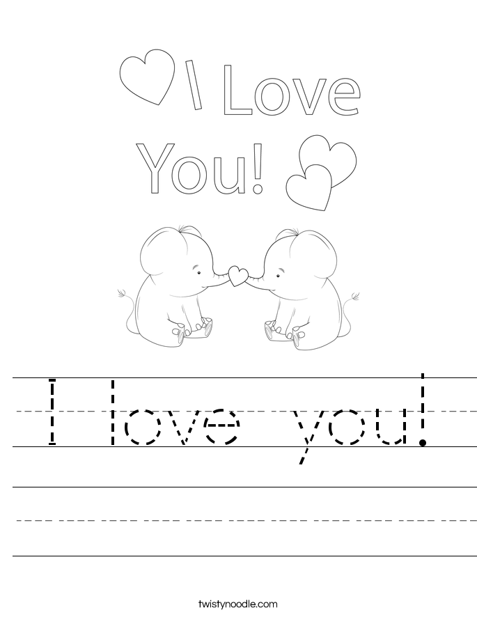 I love you! Worksheet